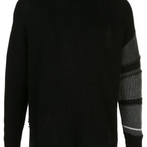 メンズ The Viridi-anne コントラストスリーブ セーター ブラック