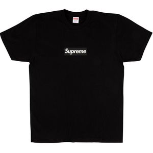 メンズ Supreme ロゴプリント Tシャツ ブラック