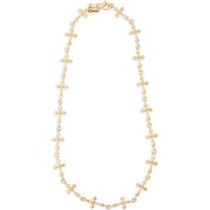Emanuele Bicocchi White Rose Multi-Cross Necklace