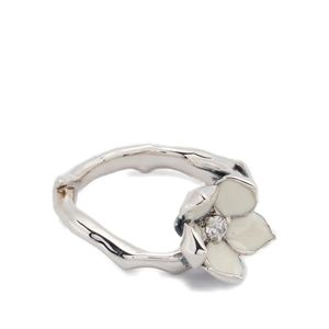 Shaun Leane White Sterling-Diamond Flower Ring