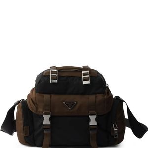 Prada Black Re-Nylon And Leather Crossbody Bag for men