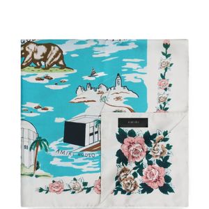 Amiri Blue Map Scarf for men