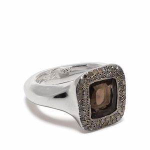 Rosa Maria Mettallic Eckiger Ring mit Diamanten