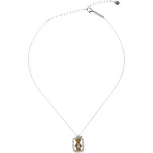 YVMIN White Crystal-Embellished Teddy-Bear Necklace