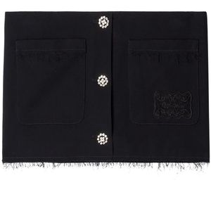 Off-White c/o Virgil Abloh Black Logo-Embroidered Mini Skirt