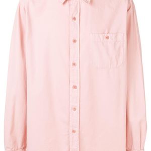 メンズ AMI ボタン チェストポケット シャツ ピンク