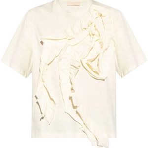 Ulla Johnson Natural Aris Ruffle-Detail T-Shirt