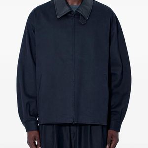 Ssstein Blue Sulfur Zip-Front Spread-Collar Jacket for men