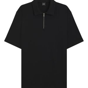 Boss Black Zip-Neck Polo Shirt for men