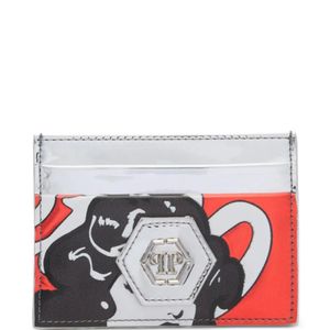 Philipp Plein White Embossed-Logo Card Holder for men