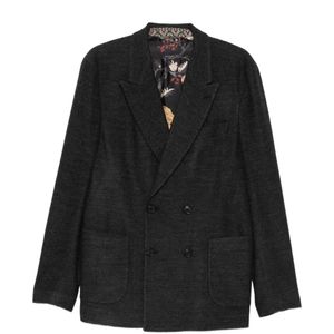 Etro Black Double-Breasted Blazer for men