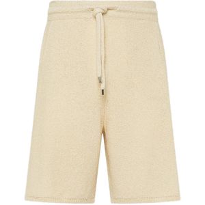 Laneus Natural Knitted Drawstring Shorts for men