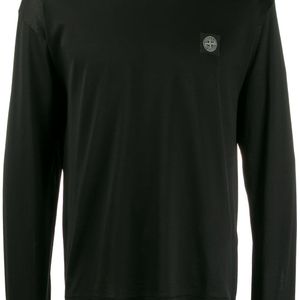 Stone Island Sweater Met Geborduurd Logo in het Zwart voor heren