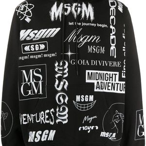 メンズ MSGM ロゴ パーカー ブラック