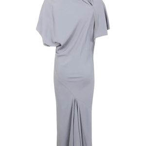 Rick Owens Grey Draped Midi Dress