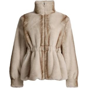 DUCIE Brown Kai Elasticated Faux-Fur Jacket