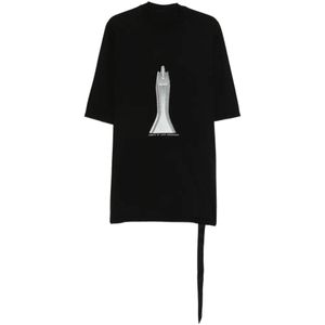 Rick Owens Black T-Shirt Jumbo À Imprimé Graphique for men