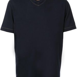 メンズ Brunello Cucinelli コントラストステッチ Tシャツ ブラック