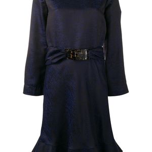 Giorgio Armani ベルテッド ドレス ブルー