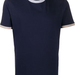 メンズ Brunello Cucinelli コントラストトリム Tシャツ ブルー