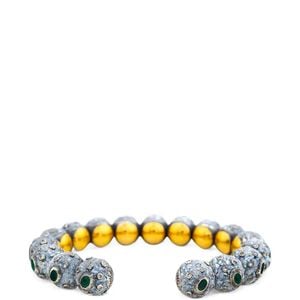 Sevan Bıçakçı Metallic Emerald And Diamond Bangle