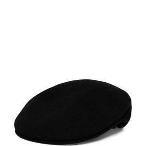 Kangol Black Wool 504 Logo-Embroidered Flat Cap for men