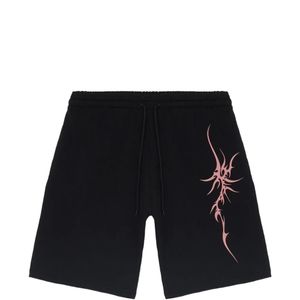 Iuter Black Graphic-Detail Drawstring Cotton Shorts for men