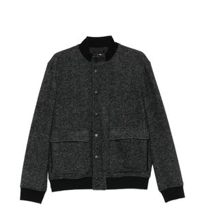 Canali Black Herringbone-Pattern Pocket Jacket for men