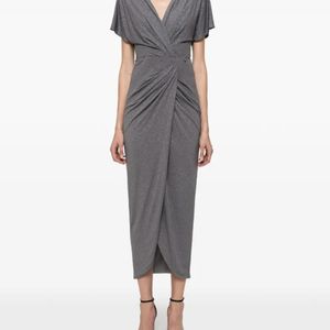 Nissa Blue V-Neck Maxi Dress