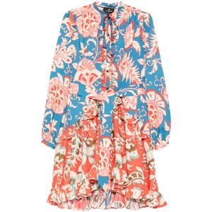 Etro White Floral Ruffled Mini Dress