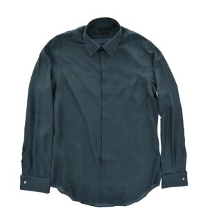 Corneliani Blue Slim-Fit Silk Shirt for men