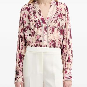 Guess Red Floral Lace Blouse