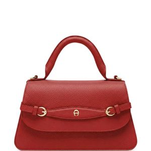 Aigner Red Small Cavallo Logo-Plaque Tote Bag