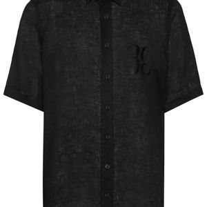 Billionaire Black Linen Cut Shirt for men