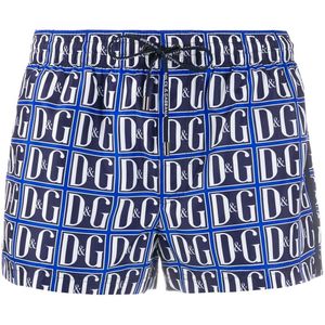 Short de bain à imprimé logo tuile Dolce & Gabbana pour homme en coloris Bleu