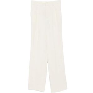 Petar Petrov White Pleated Wide-Leg Trousers