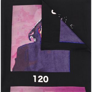Yohji Yamamoto グラフィック スカーフ ブラック