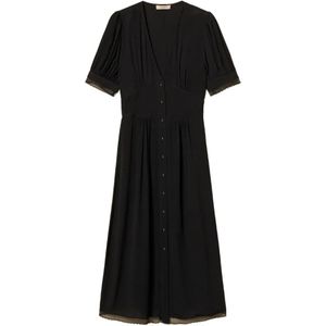 Twinset Black V-Neck Midi Dress