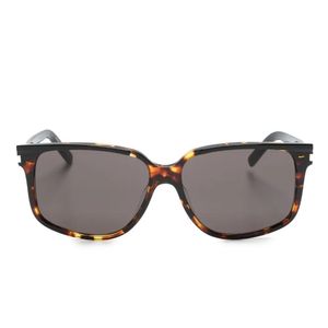 Saint Laurent Grey Tortoiseshell Square-Frame Sunglasses for men