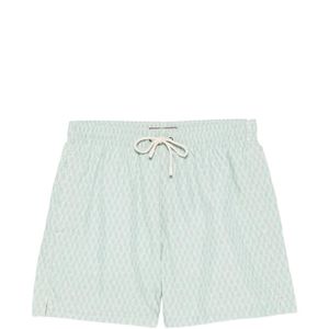 Canali Blue Geometric-Print Swim Shorts for men