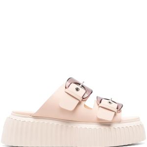 Agl Attilio Giusti Leombruni Pink Agatha Double-Buckle Slippers