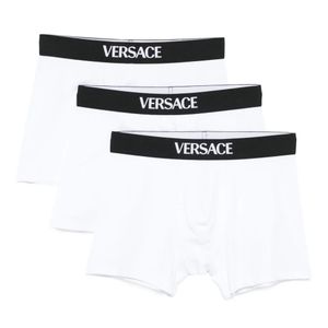 Versace White Cotton-Jersey Long Trunks -Pack for men