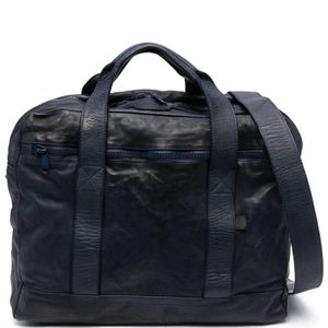 Officine Creative Blue Recruit Leather Laptop Bag for men