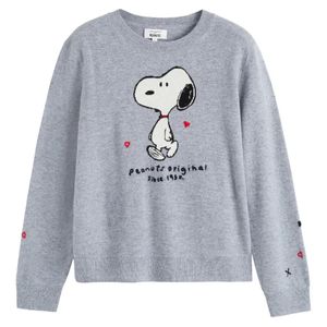 Chinti & Parker Grey X Peanuts Snoopy-Motif Sweater