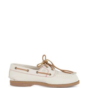 Timberland White Contrast-Stitching Loafers