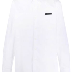 Camisa con parche del logo Prada de hombre de color Blanco