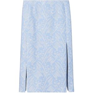 Tory Burch Blue Silk Jacquard Skirt