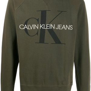 メンズ Calvin Klein ロゴ スウェットシャツ グリーン