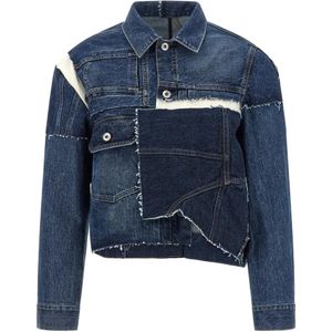 Sacai Blue Patchwork-Design Denim Jacket