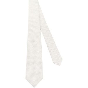 Kiton White Geometric-Pattern Tie for men